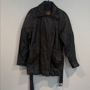 Express Avenue De L’Oprea Black Leather Field Jacket
